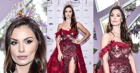 Dumna Miss Polonia eksponuje kolano i mrozi spojrzeniem