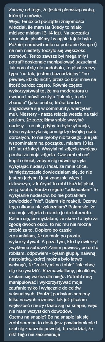 Streamer Eweron nakłaniał niepełnoletnie dziewczyny do wysyłania mu nudesów?