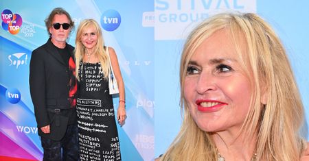 Monika Olejnik w młodzieżowej kreacji i z partnerem u boku bryluje na festiwalu w Sopocie