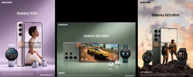 Grafiki promocyjne linii Samsung Galaxy S23