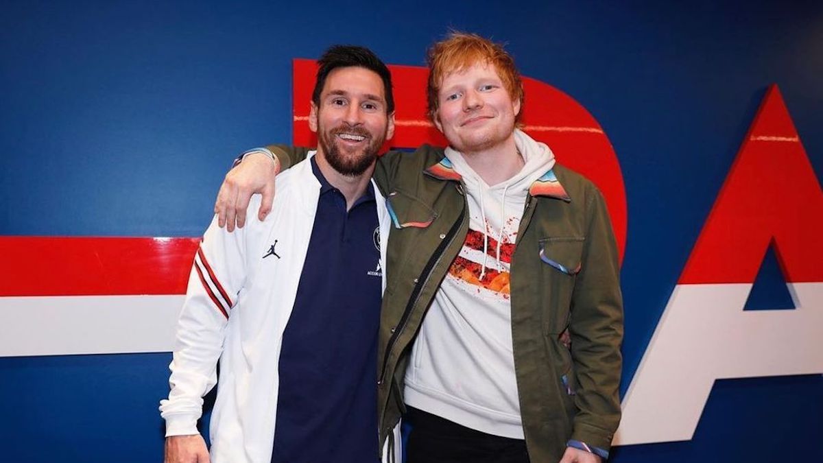 Na zdjęciu od lewej: Lionel Messi i Ed Sheeran