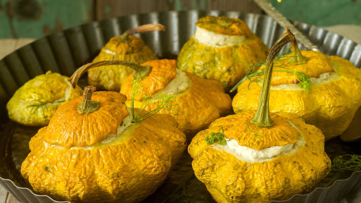 Faszerowane patisony z piekarnika polecają się na obiad