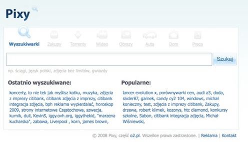 Pixy.pl - meta-wyszukiwarka od o2