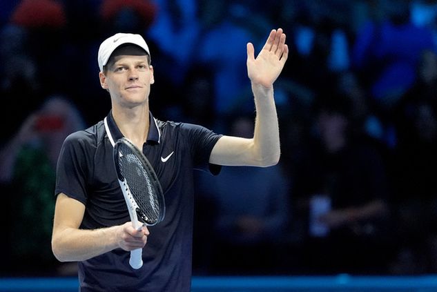 Jannik Sinner po swoim pierwszym meczu grupowym w ATP Finals 2024 / FITP