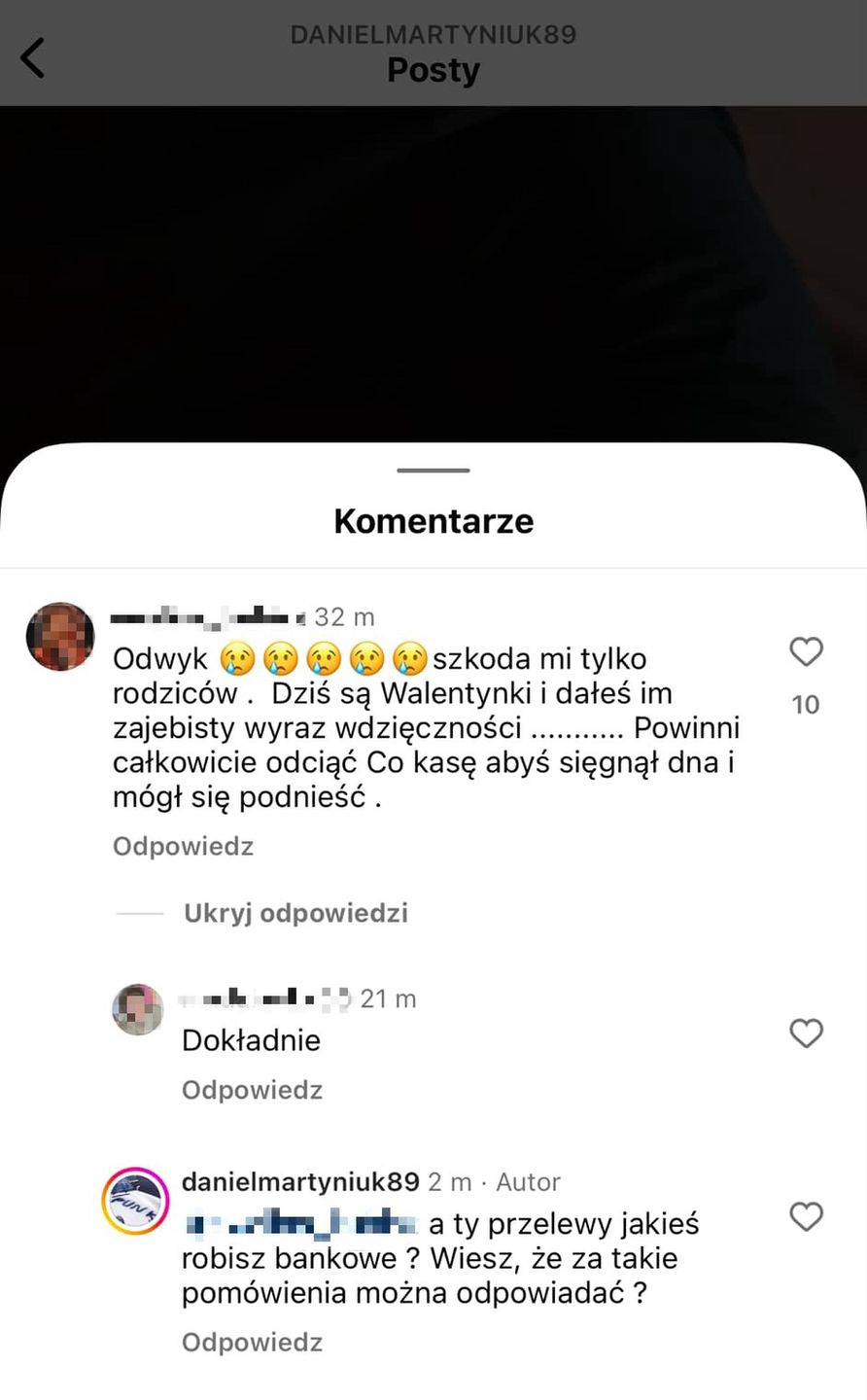 Komentarze pod nagraniem Daniela Martyniuka