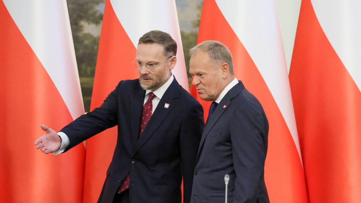 Posiedzenie Rady Gabinetowej
Fot. Wojciech Olkusnik/East News, 27.08.2025. Posiedzenie Rady Gabinetowej w Palacu Prezydenckim w Warszawie. N/z: Zbigniew Bogucki i Donald Tusk.
Wojciech Olkusnik