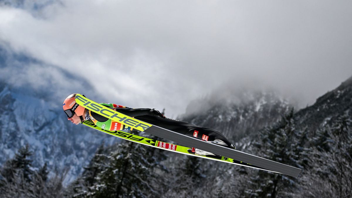 PLANICA, SLOVENIA - 2024/03/24: Stefan Kraft of Austria in action during the Men's Ski Flying Hill HS240 Team of the FIS Ski Jumping World Cup Final. (Photo by Andrej Tarfila/SOPA Images/LightRocket via Getty Images)