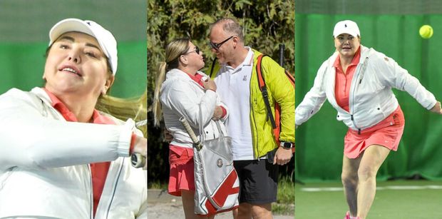 Katarzyna Niezgoda i jej ukochany wyciskają siódme poty podczas meczu tenisa
