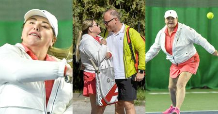 Katarzyna Niezgoda i jej ukochany wyciskają siódme poty podczas meczu tenisa