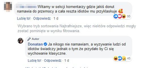 Fani oburzeni wypowiedzią Donatana