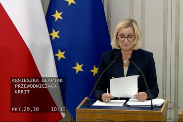 Przewodnicząca KRRiT Agnieszka Glapiak w Senacie