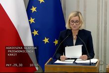 Przewodnicząca KRRiT Agnieszka Glapiak w Senacie
