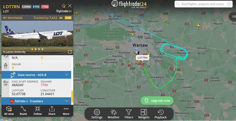 Trasa maszyny PLL LOT