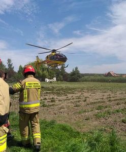 Oborniki Śląskie. Eksplozja beczki z rozpuszczalnikiem. Spawacz poparzony