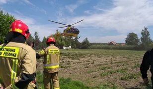 Oborniki Śląskie. Eksplozja beczki z rozpuszczalnikiem. Spawacz poparzony