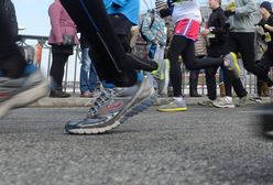 Protest pracowników PKN Orlen na mecie maratonu
