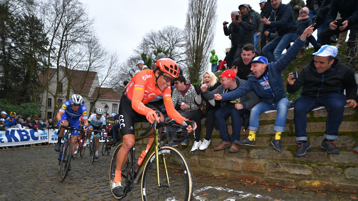W 2019 roku lider CCC Team - Greg Van Avermaet zajął drugie miejsce w Omloop Het Nieuwsblad Do wygranej zabrakło dziewięciu sekund