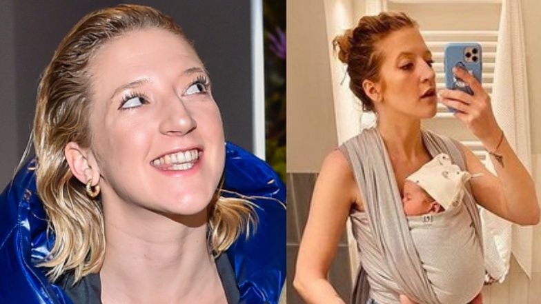 Lara Gessler na home office z córką Neną 