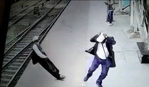 Czekał na pociąg. Kamera nagrała dramatyczne chwile