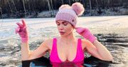 Doda zimy się nie boi. W takim stroju wyskoczyła na plażę