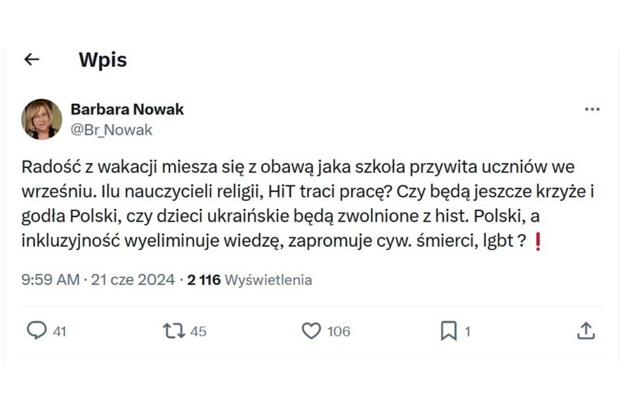 Barbara Nowak o wakacjach i cywilizacji śmierci