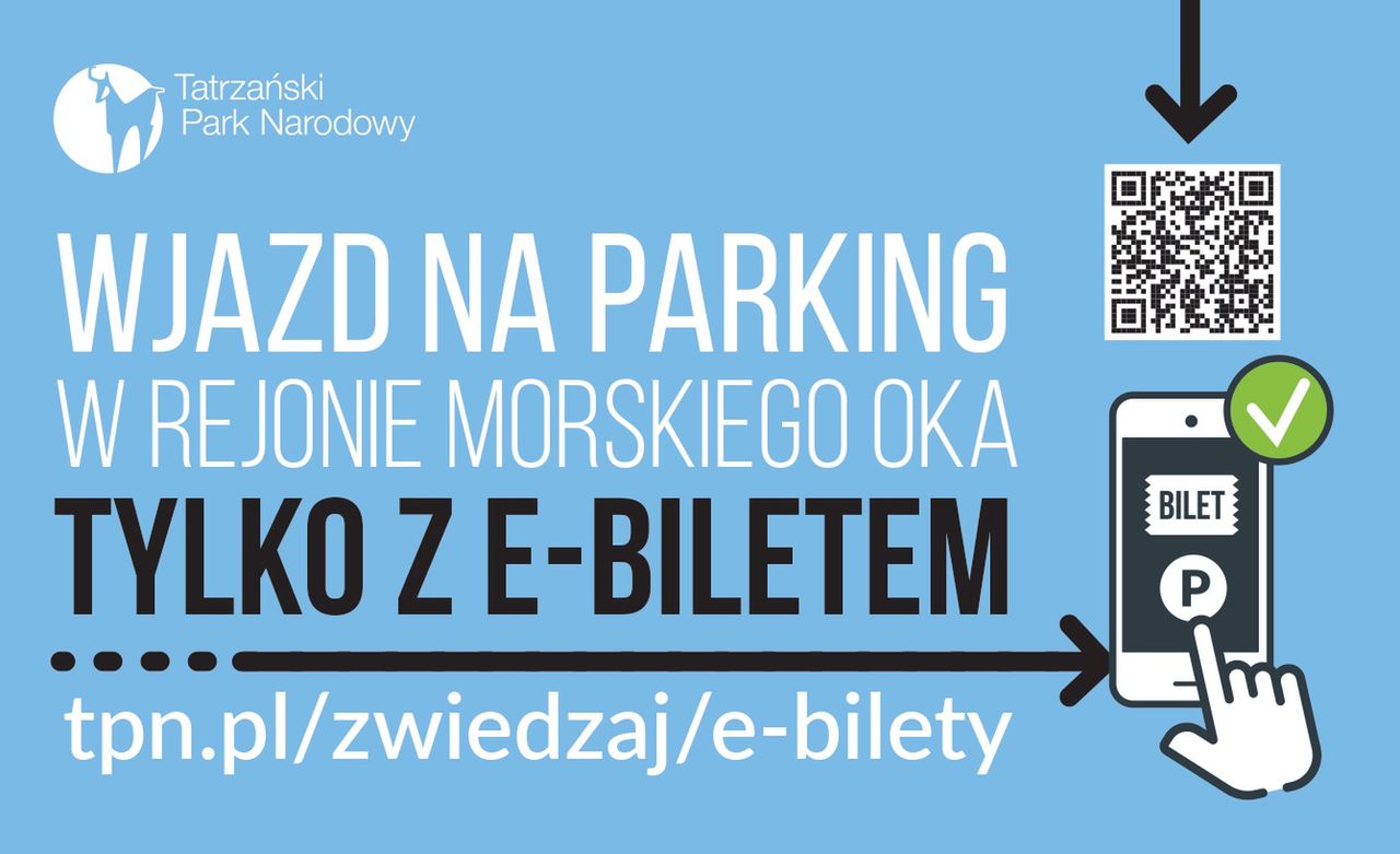 Parkingi w rejonie Morskiego Oka wyłącznie z e-biletem!