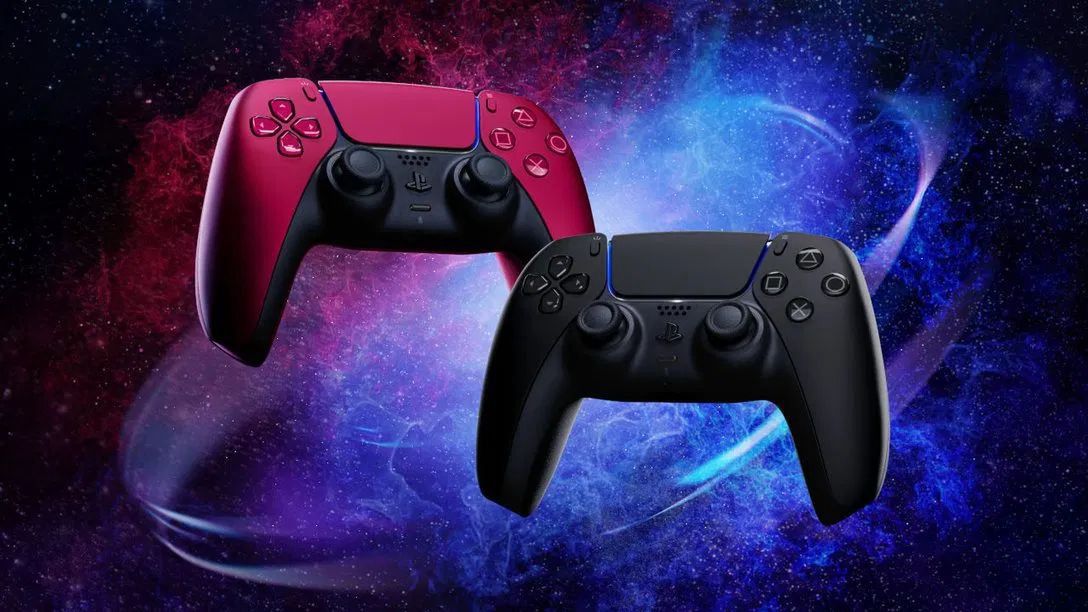 Czerwony i czarny pad do PlayStation 5