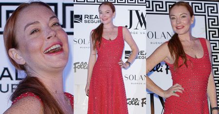 Odmieniona Lindsay Lohan na ściance w Madrycie