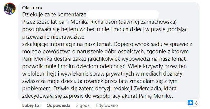 Konflikt Moniki Richardson i Aleksandry Justy