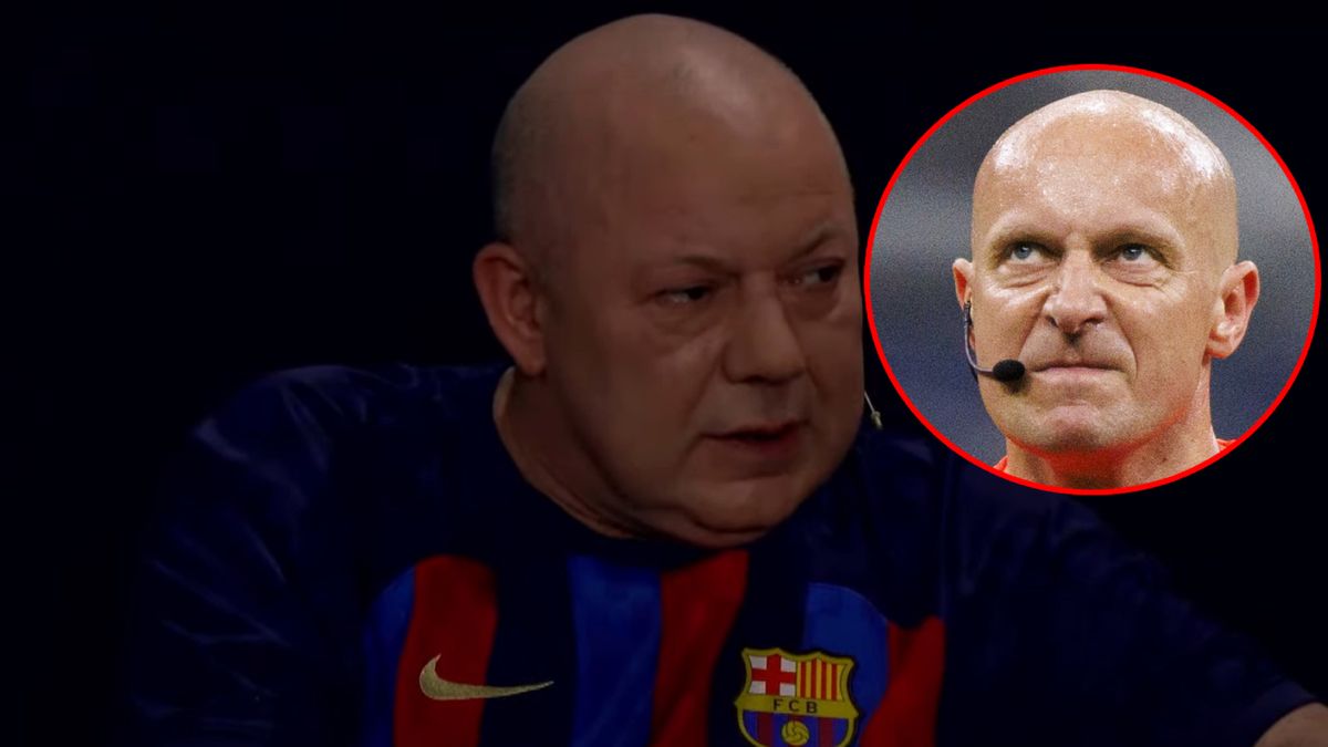 YouTube / Getty Images / Maciej Rogowski/Eurasia Sport Images / Na zdjęciu: Wojciech Kowalczyk, w kółku Szymon Marciniak.