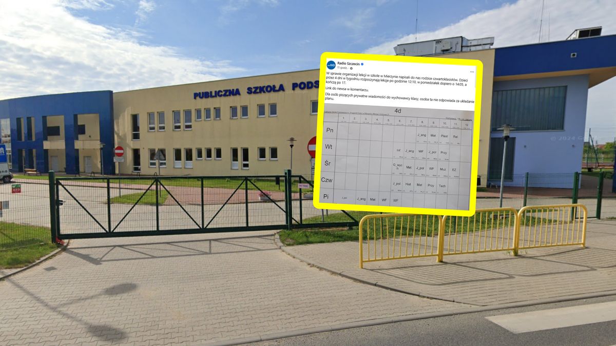 Poruszenie wokół planu lekcji szkoły w Mierzynie.