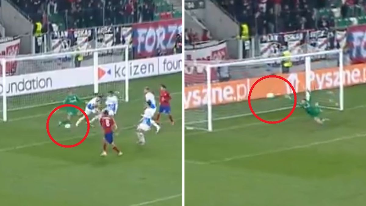 Twitter / Polsat Sport / Na zdjęciu: bramki dla Rakowa Częstochowa