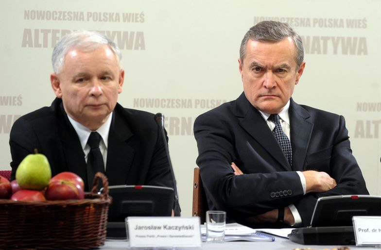 Jarosław Kaczyński i kandydat "techniczny" - Piotr Gliński</br>