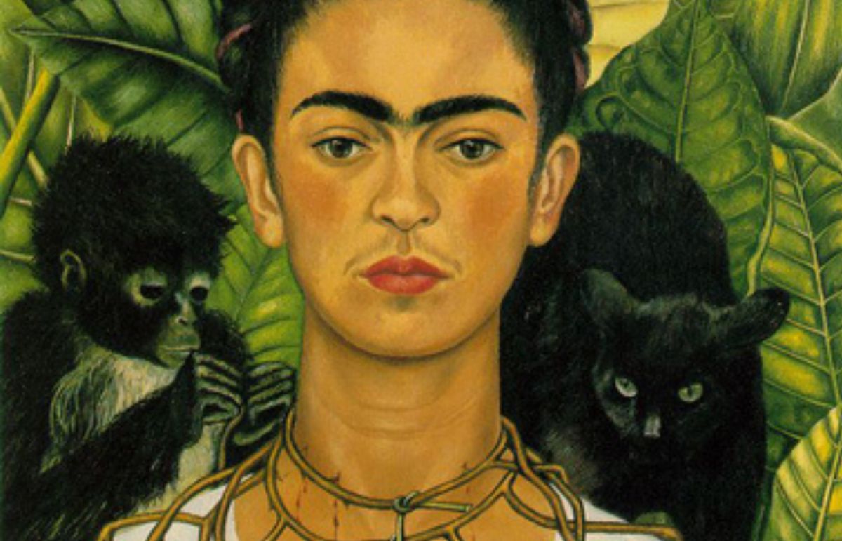 Frida Kahlo "Autoportret z cierniowym naszyjnikiem i kolibrem"