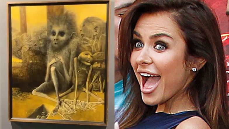 Natalia Siwiec kontempluje obrazy Beksińskiego