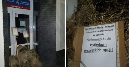 Obornik w drzwiach biura Czarnka. Kolejna odsłona protestu rolników.