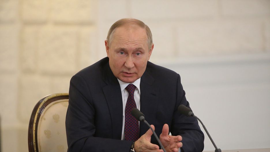 SOCHI, RUSSIA - OCTOBER 31 (RUSSIA OUT) Russian President Vladimir Putin speaks during his press conference at the Rus Sanatorium , October,31,2022, in Sochi, Russia. Leaders of Russia, Armenia and Azerbaijan gathered at Russia's Black Sea resort of Sochi for a tripartite meeting. (Photo by Contributor/Getty Images)