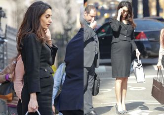 Ciężarna Amal Clooney pokazuje brzuszek w Nowym Jorku (ZDJĘCIA)