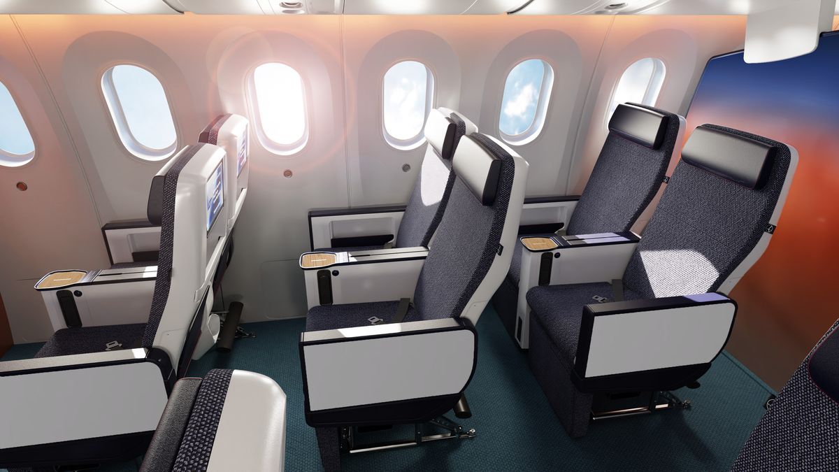 Wnętrze samolotu Boeing 787-8 Dreamliner LOT-u