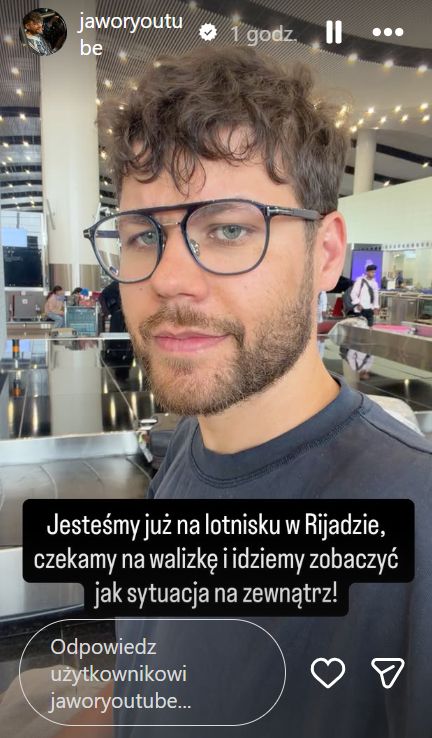 Youtuber Jawor z ciężarną partnerką są w Rijadzie.