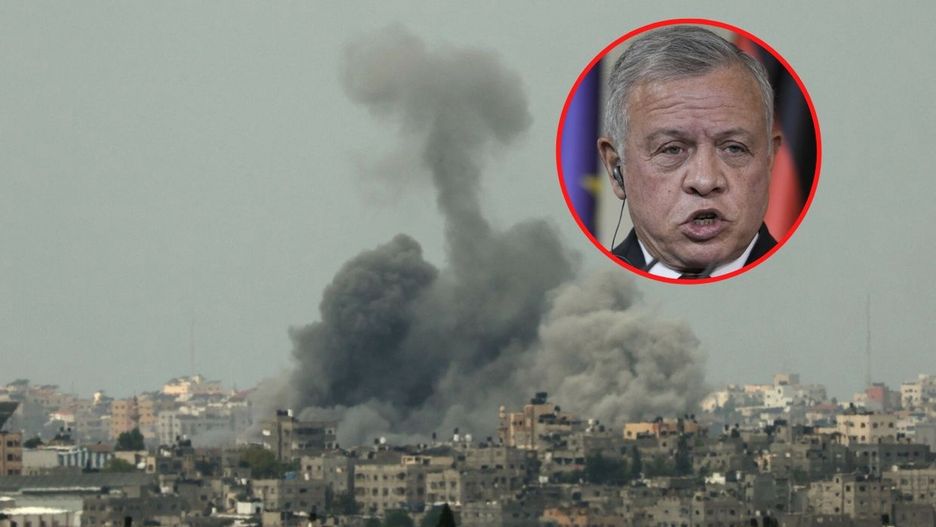 Bombardowana Gaza i król Jordanii Abdullah
