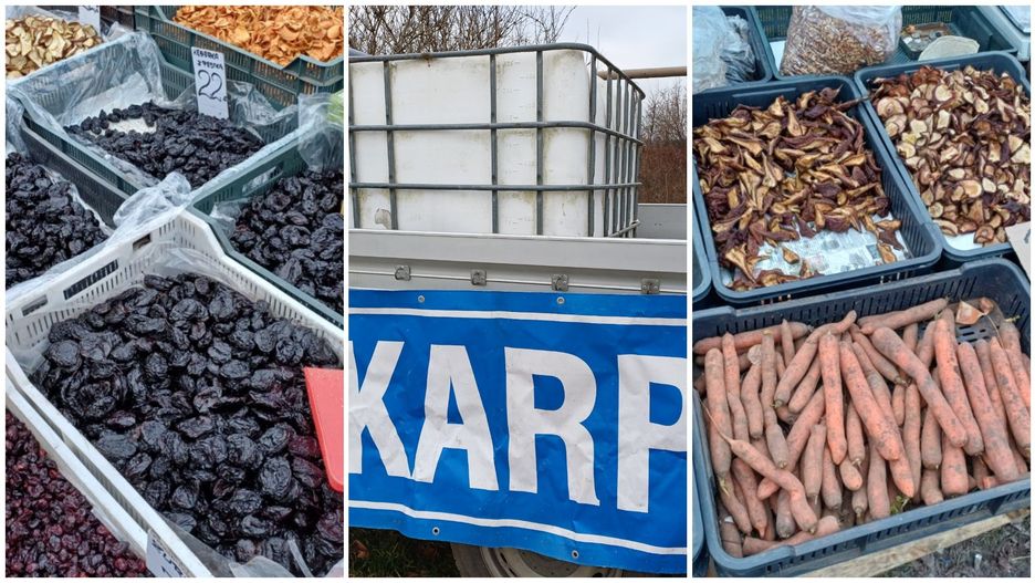 Ceny warzyw i owoców na targu w Opatowie na kolejnych slajdach.