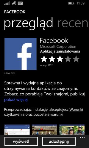 Kto stoi za klientem Facebooka na Windows Phone ? Microsoft.