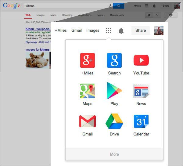 Google nowe menu