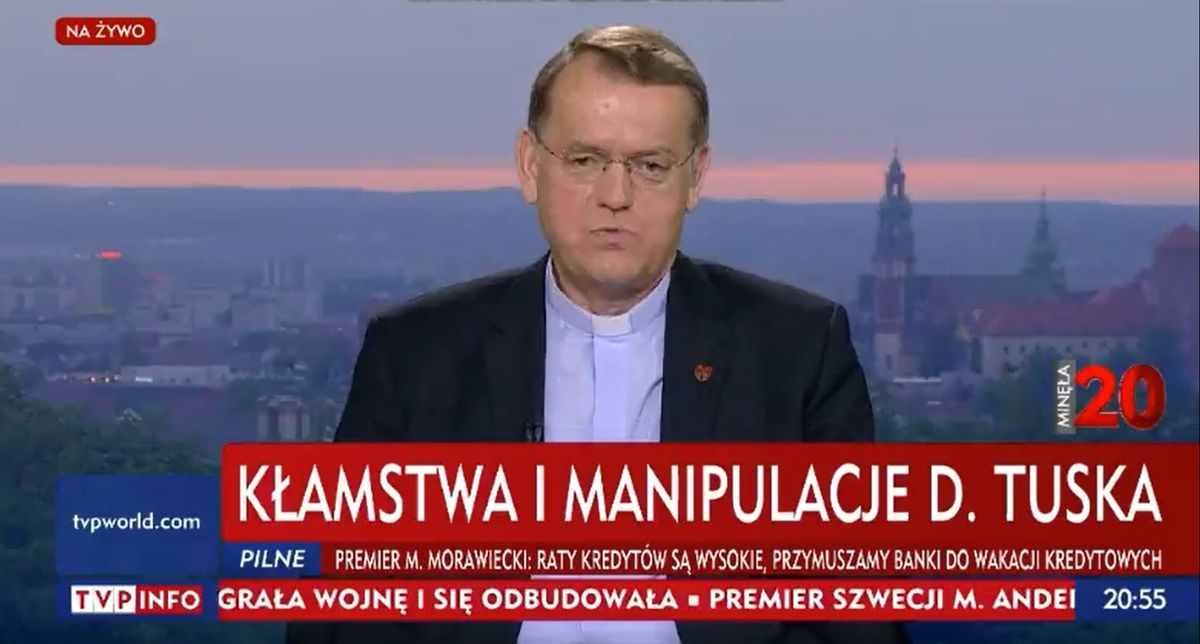 Ksiądz komentował słowa Tuska w TVP Info