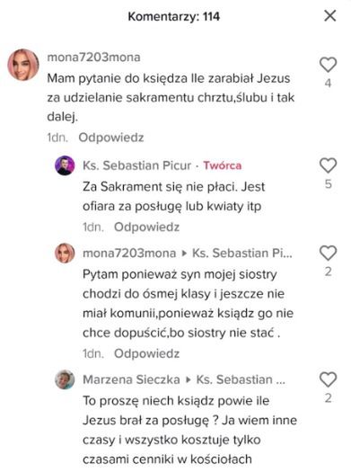 Dyskusja księdza z internautką