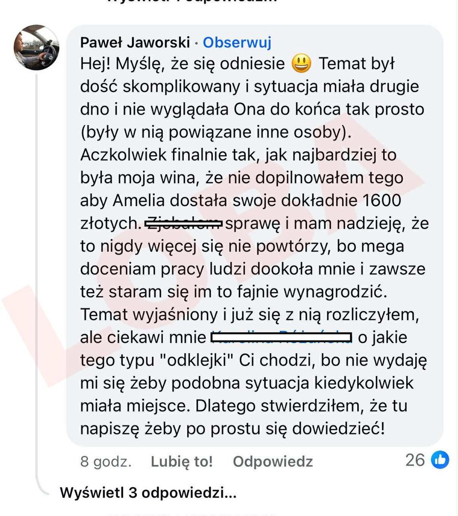 Youtuber Jawor nie zapłacił jej za pracę. Ghostował dziewczynę przez kilka miesięcy