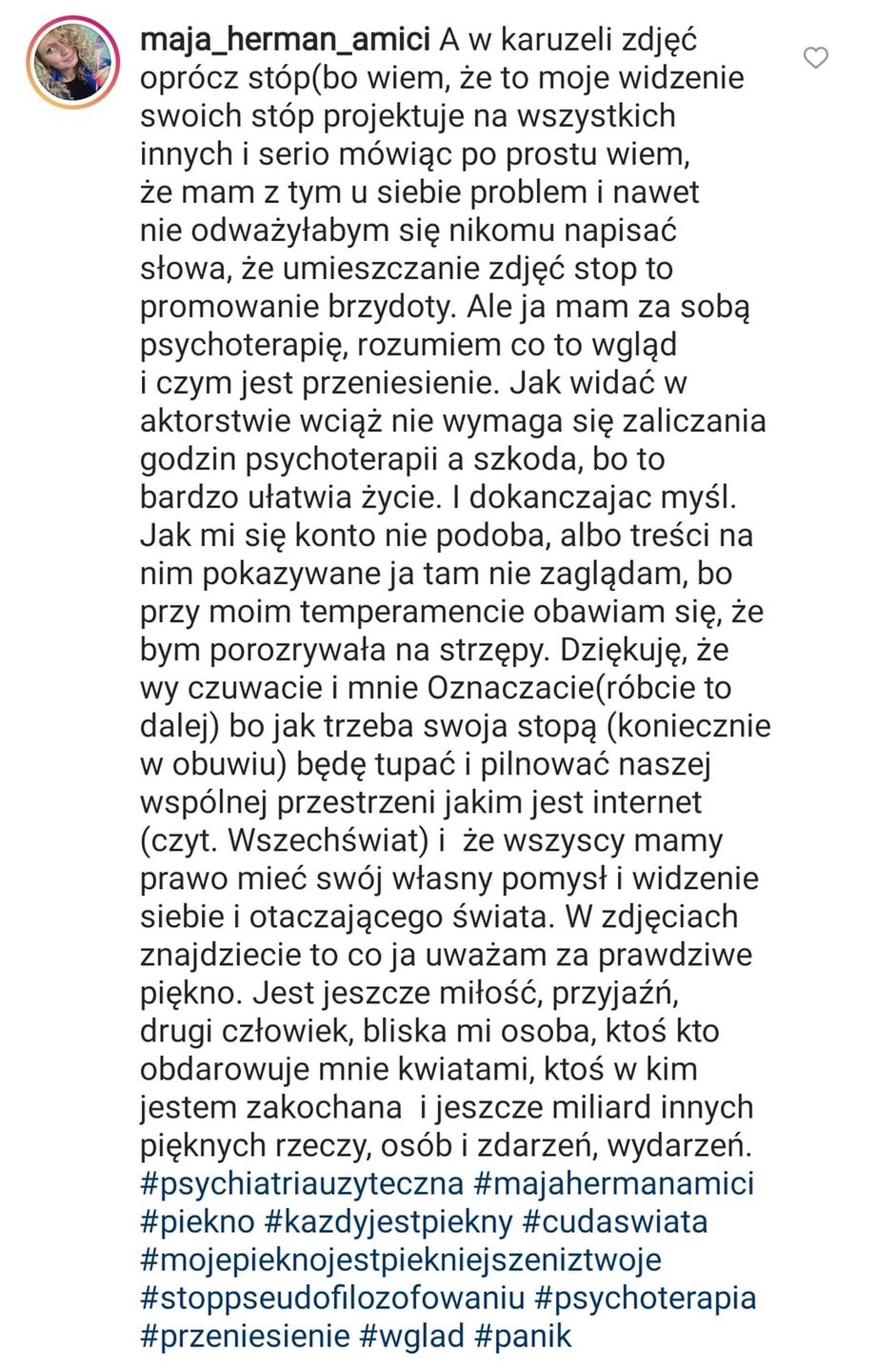 Maja Herman - komentarz do postu Agnieszki Kaczorowskiej
