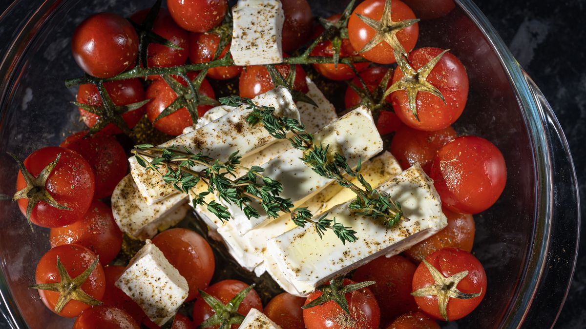 Homemade feta pasta, oven baked cherry tomatoes and feta cheese with olive oil, garlic and thyme, preparing tomato pasta with feta, macro
background, baked, baked feta, baked tomatoes, bakery, baking in oven, cheese, cherry tomatoes, closeup, cooked, cooking, cuisine, dinner, dish, easy cooking, feta, feta cheese, feta pasta, food, glass baking dish, greek, greek cheese, grill, grilled, healthy, herbs, home cooking, homemade, horizontal, hot, hot salad, ingredient, lifestyle, meal, oil, oliva oil, organic, oven, oven baked, piece, preparation, preparing pasta, roasted, sauce, tasty, thyme, tomato, tomatoes, vegetable, vegetarian, baked tomatoes, cherry tomatoes, baking in oven, easy cooking, baked, baked feta, feta pasta, glass baking dish, background, bakery, cheese, closeup, cooked, cooking, cuisine, dinner, dish, feta, feta cheese, food, greek, greek cheese, grill, grilled, healthy, herbs, home cooking, homemade, horizontal, hot, hot salad, ingredient, lifestyle, meal, oil, oliva oil, organic, oven, oven baked, piece, preparation, preparing pasta, roasted, sauce, tasty, thyme, tomato, tomatoes, vegetable, vegetarian