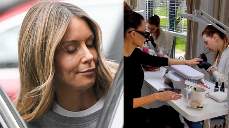 Małgorzata Rozenek siedzi w okularach na manicure